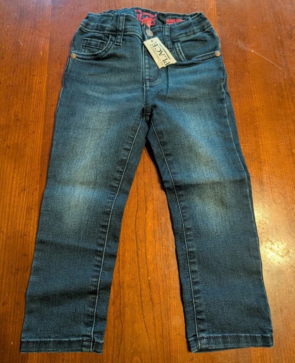 NWT The Childrens Place Super Skinny Jeans Girls Denim Toddler 3T